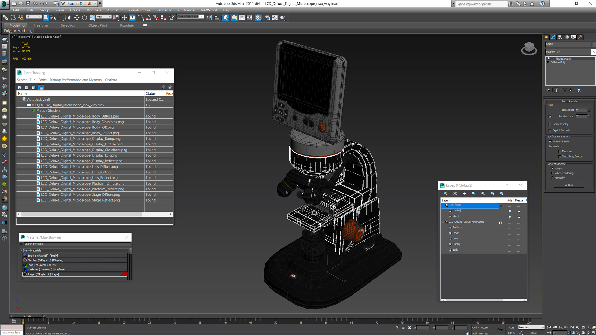 LCD Deluxe Digital Microscope 3D model