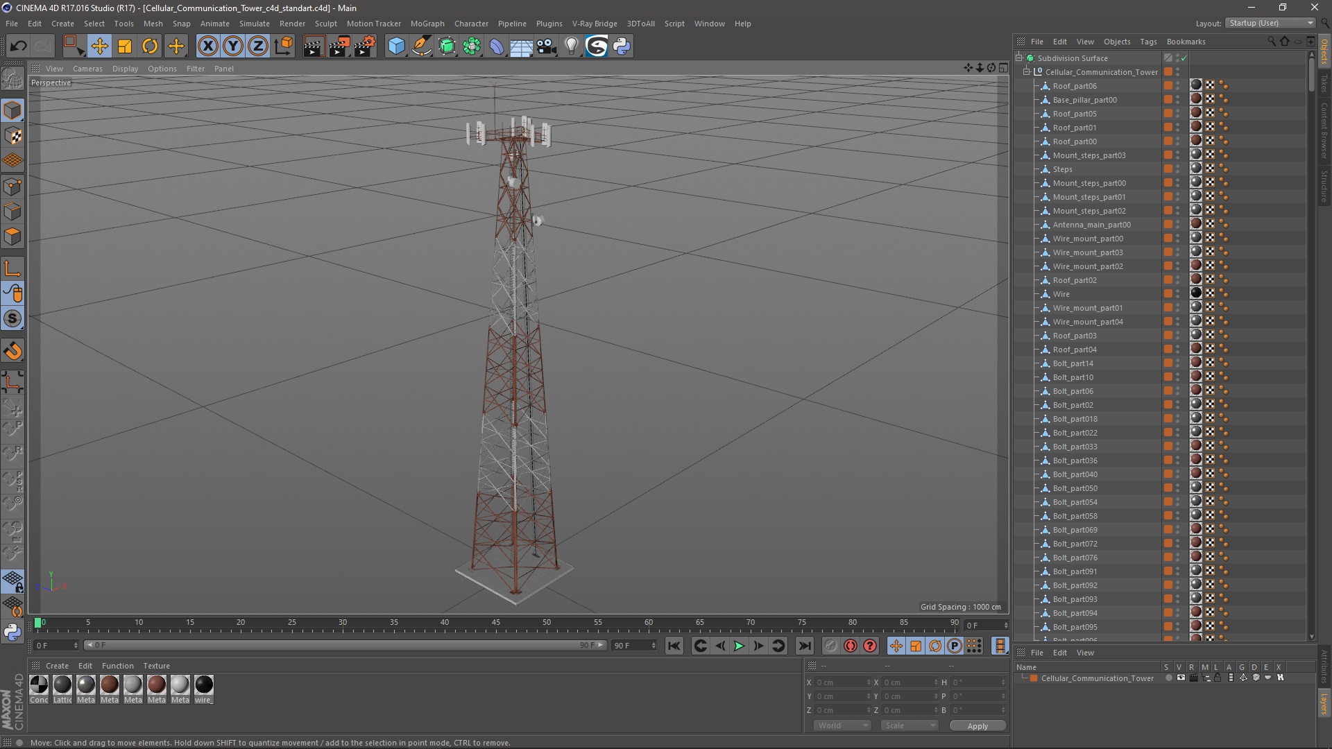 3D Cellular Communication Tower model