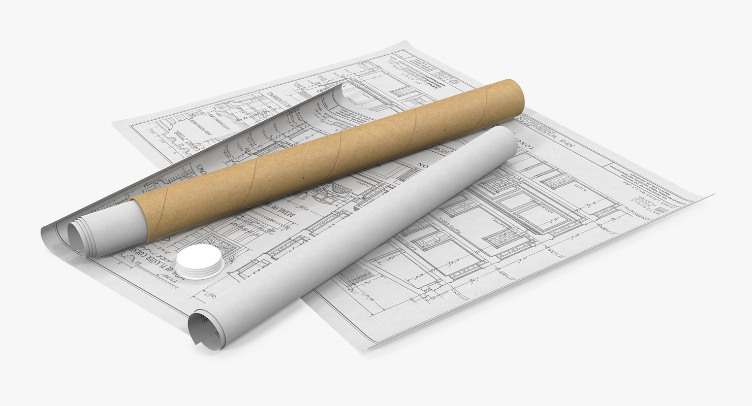 3D House Blueprints with Cardboard Tube