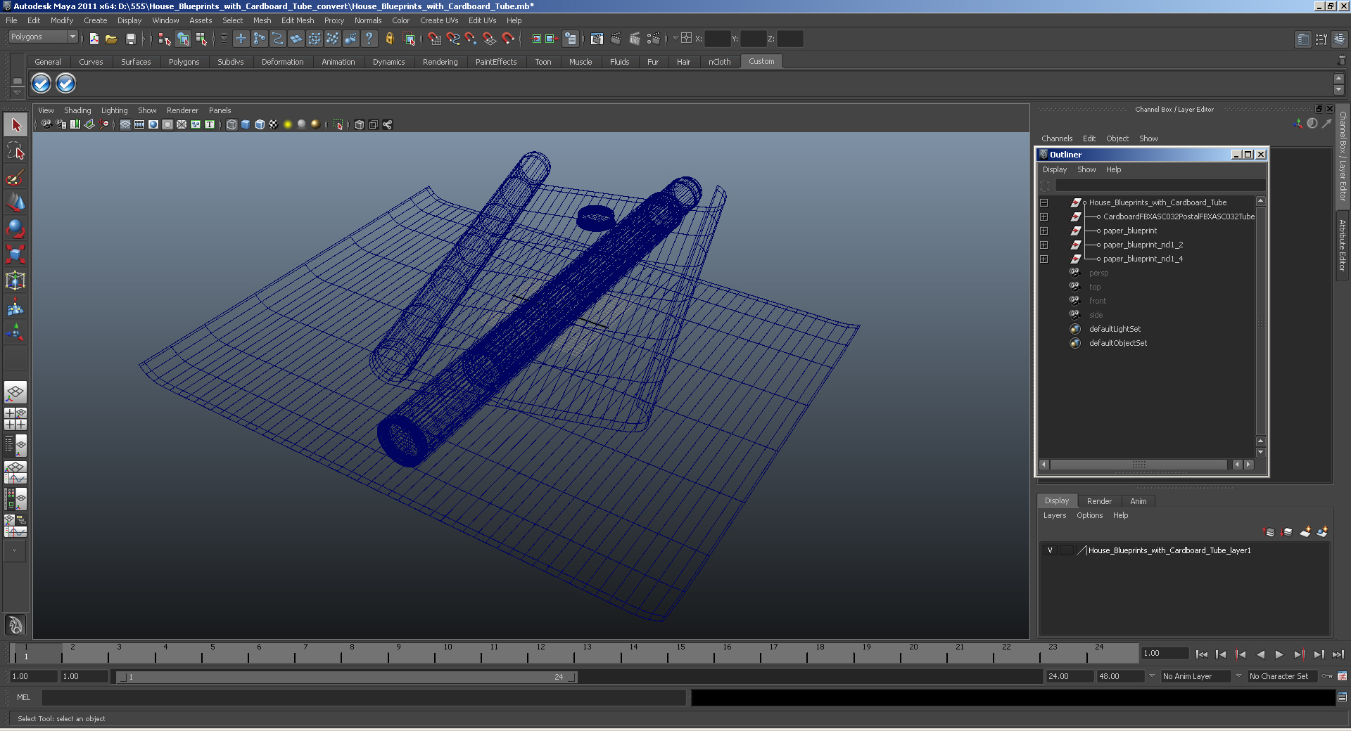 3D House Blueprints with Cardboard Tube