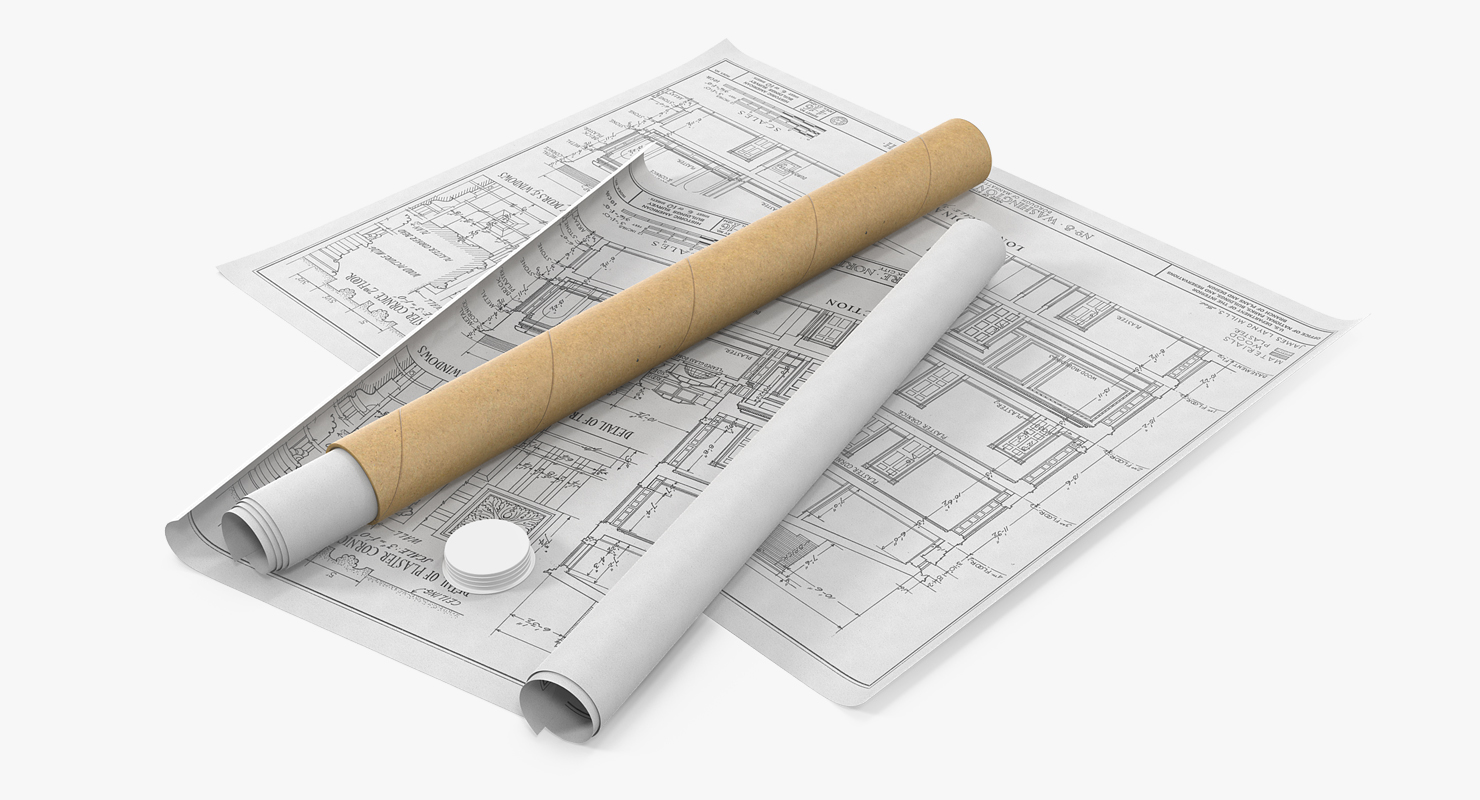 3D House Blueprints with Cardboard Tube