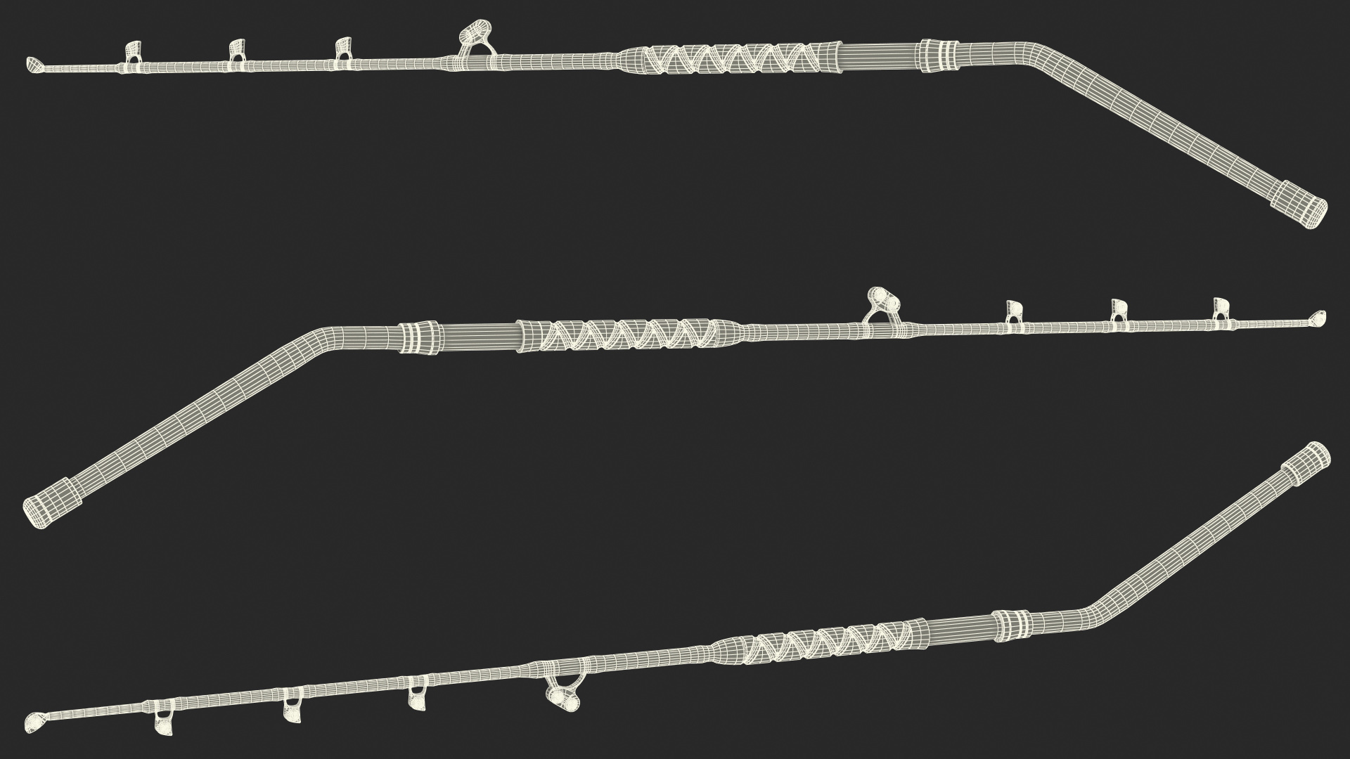 Bent Butt Short Dredge Fishing Rod 3D model
