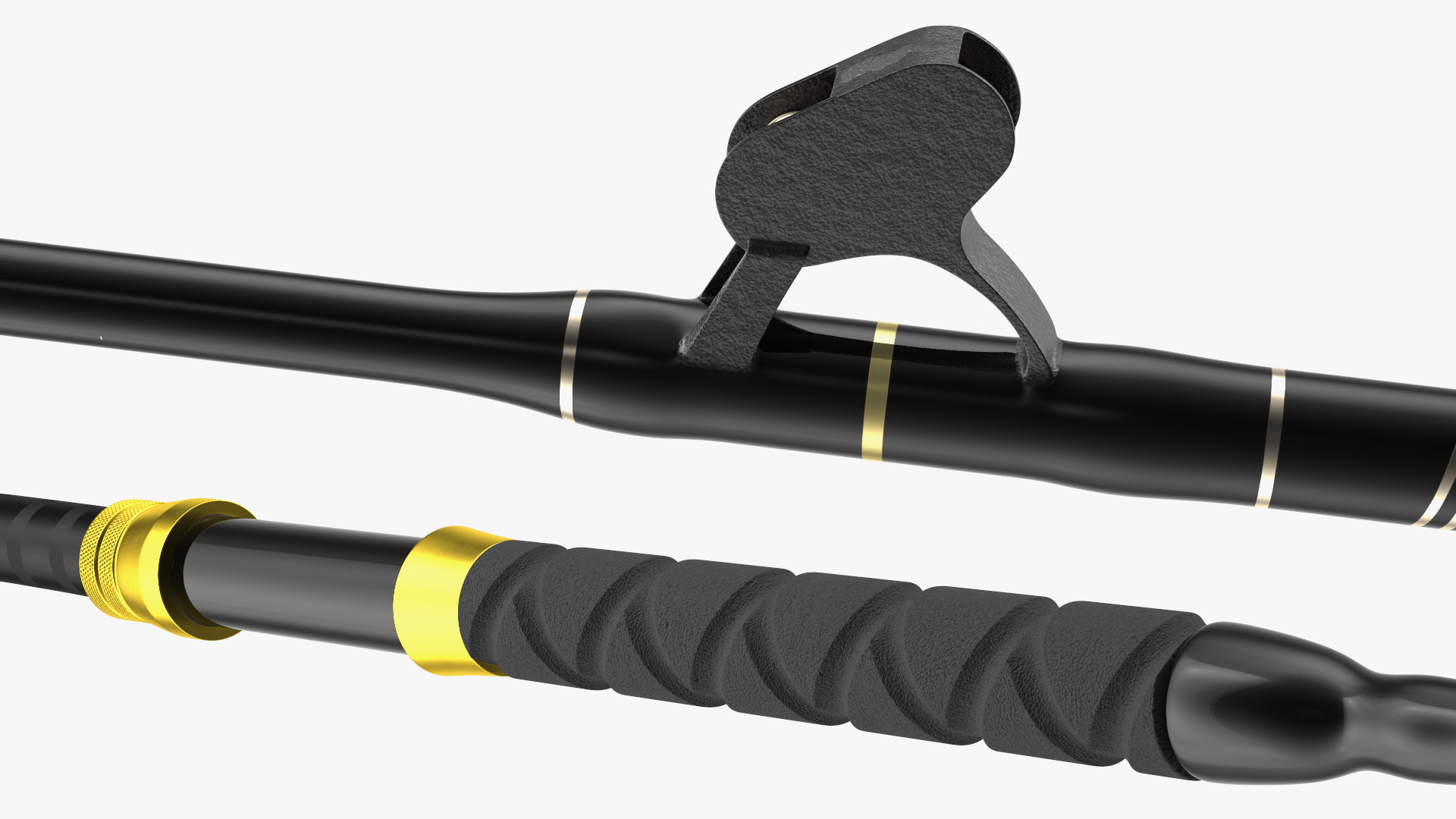 Bent Butt Short Dredge Fishing Rod 3D model