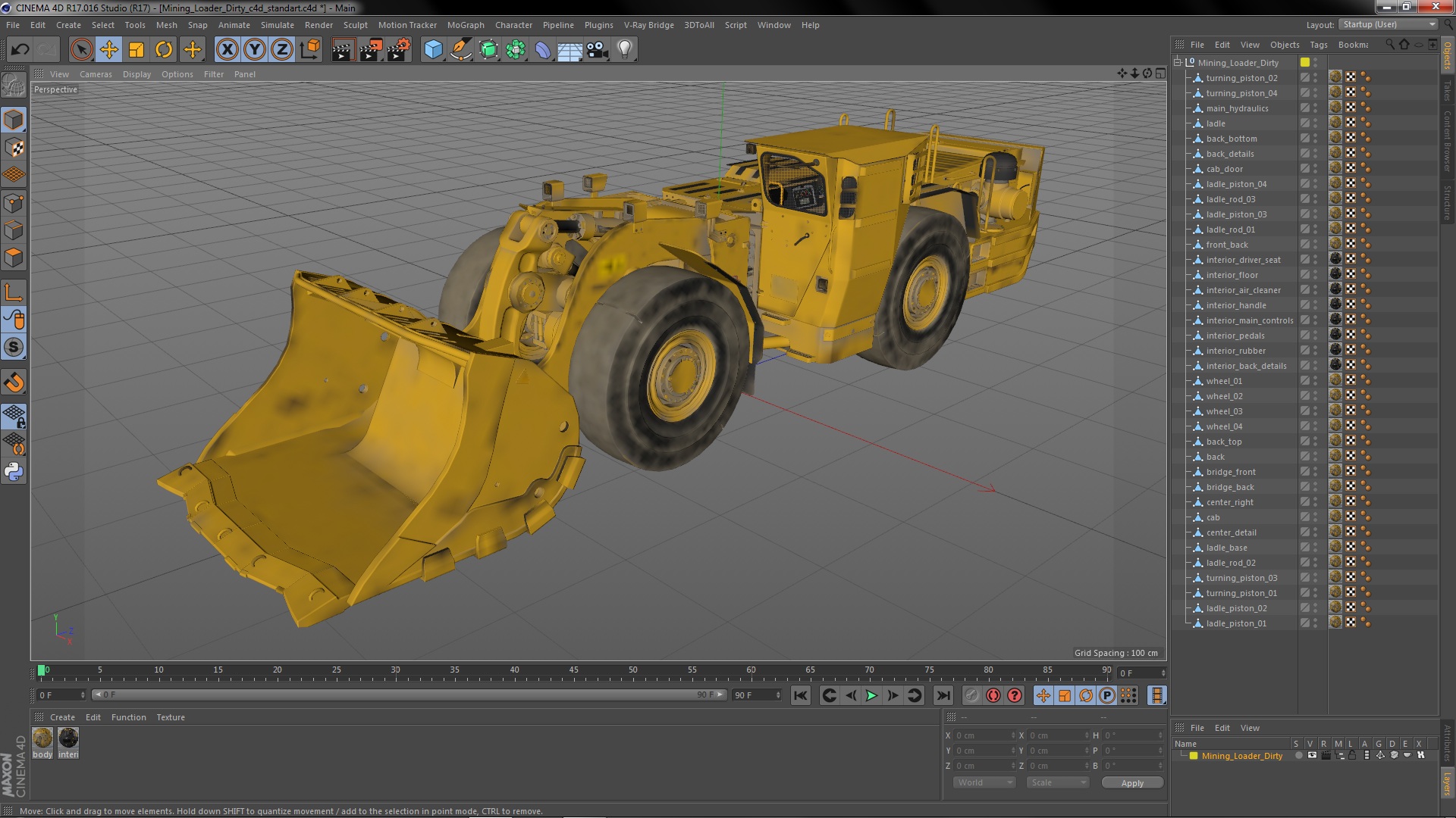 Mining Loader Dirty 3D model