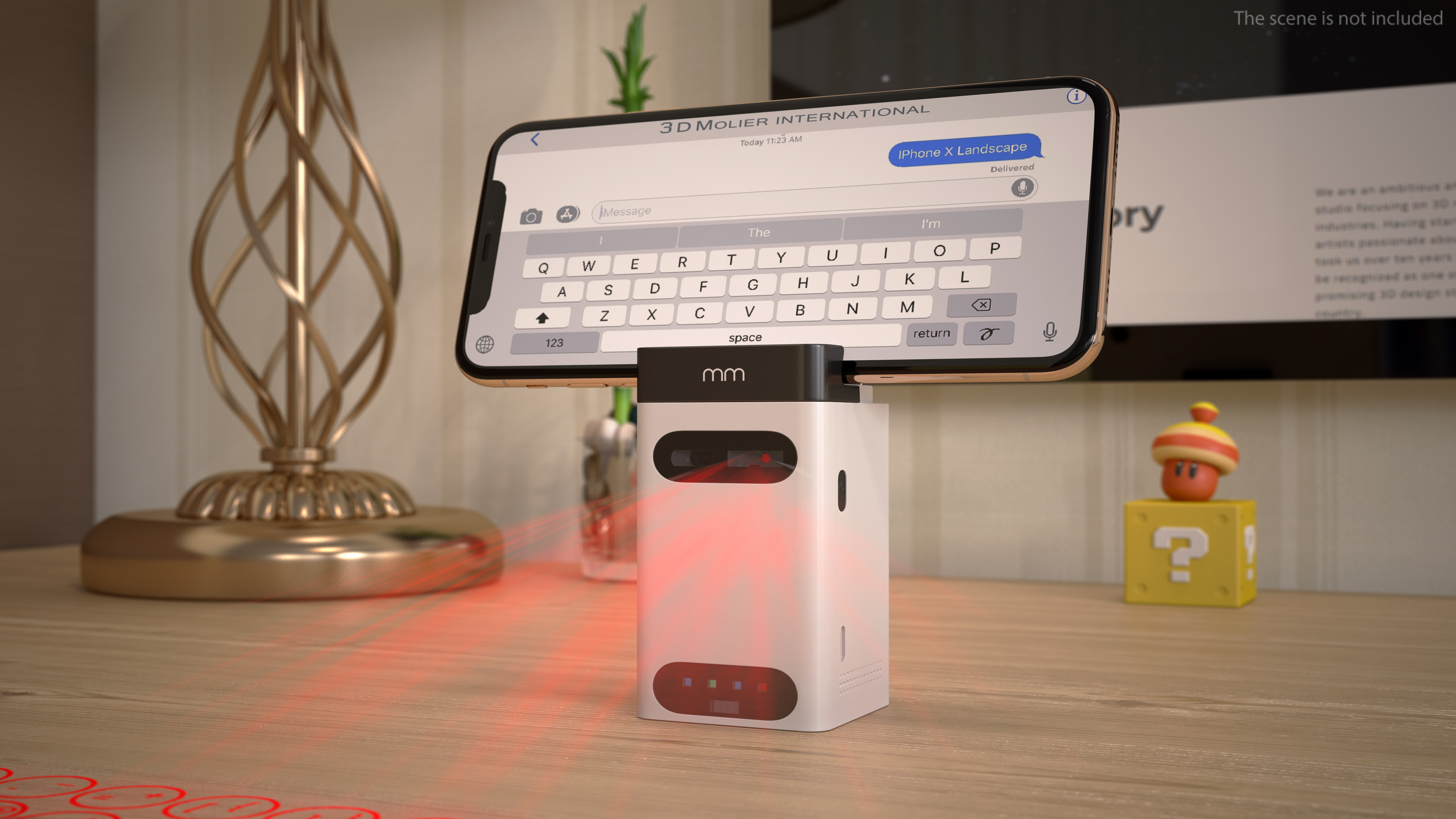 3D MikaMax mm Portable Wireless Laser Keyboard model