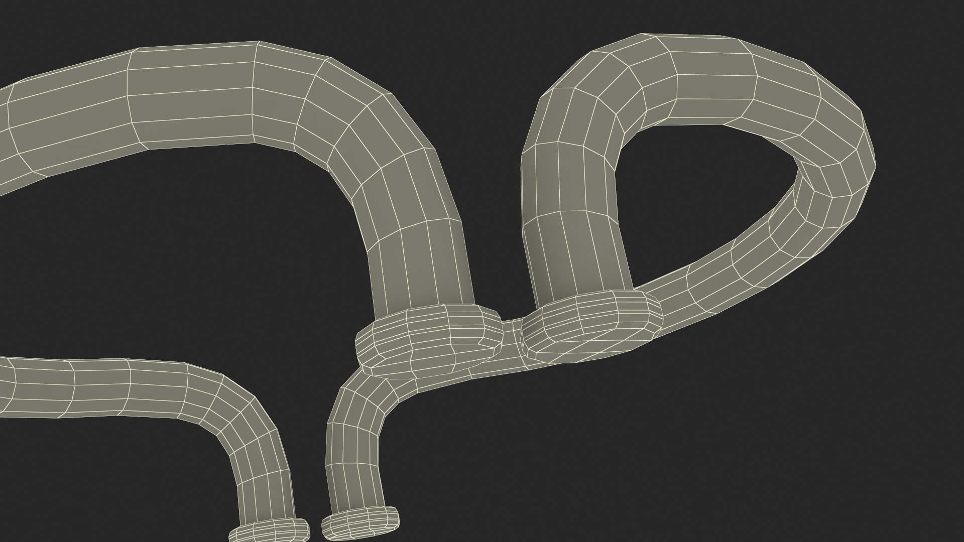 3D Door Handles Semicircular Metal