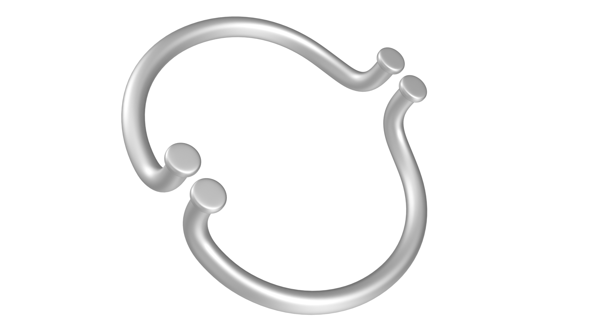 3D Door Handles Semicircular Metal