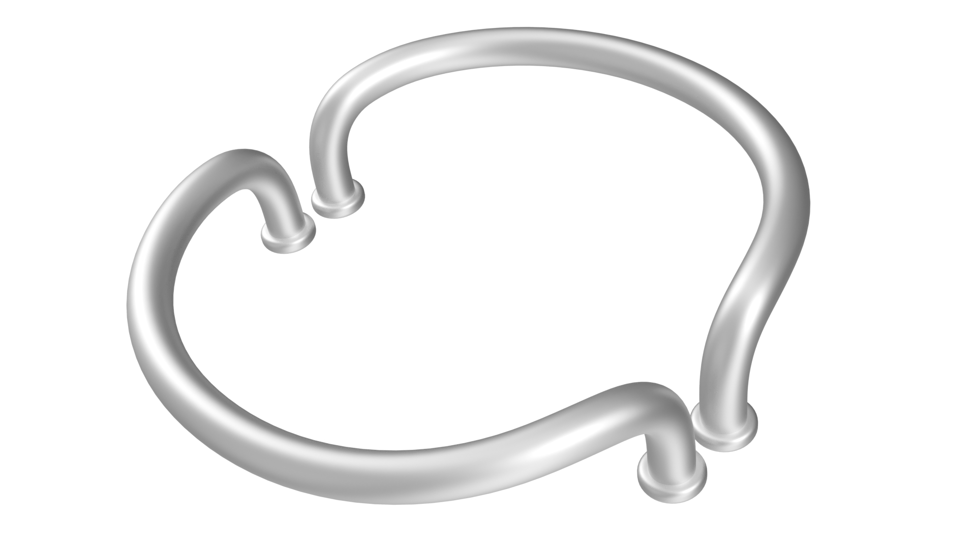 3D Door Handles Semicircular Metal