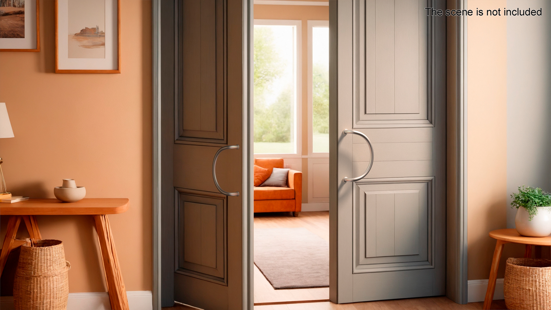 3D Door Handles Semicircular Metal