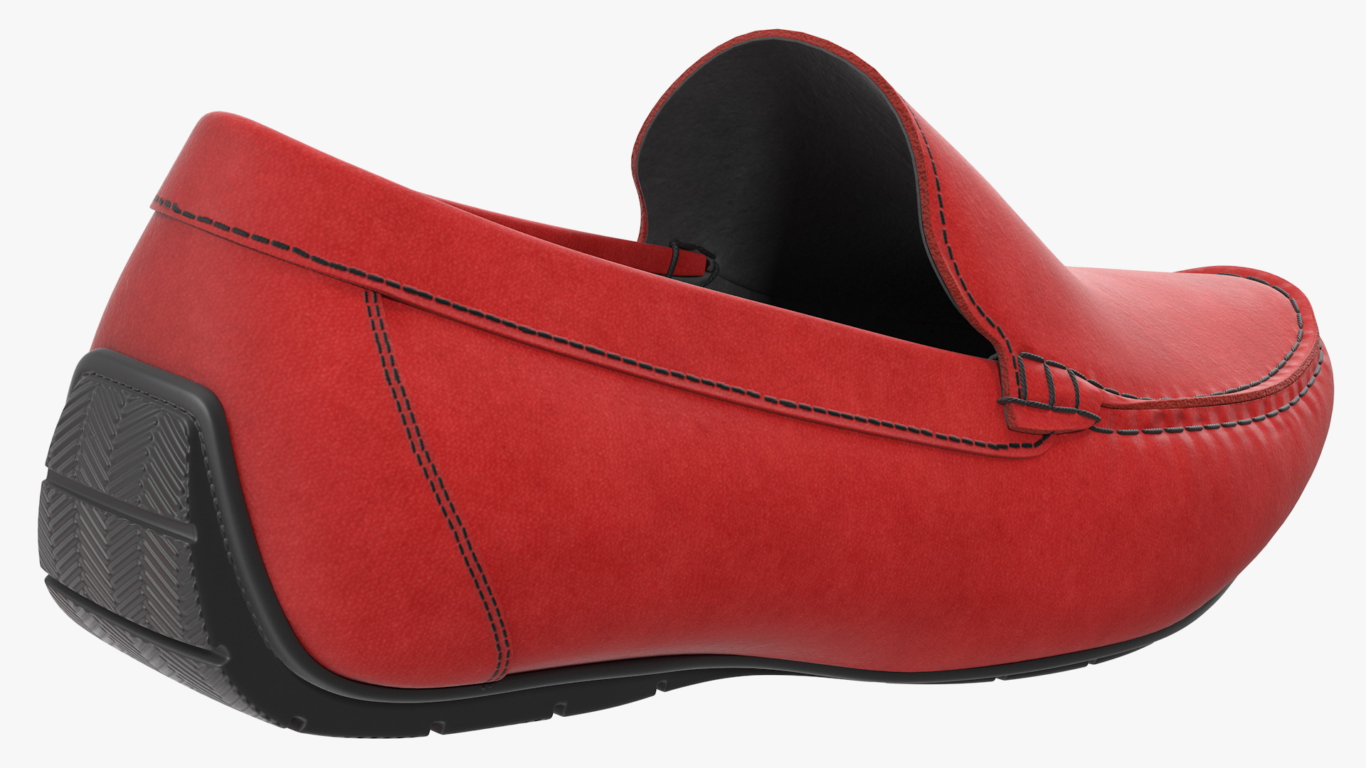 Red Suede Driving Shoe Moccasins 3D