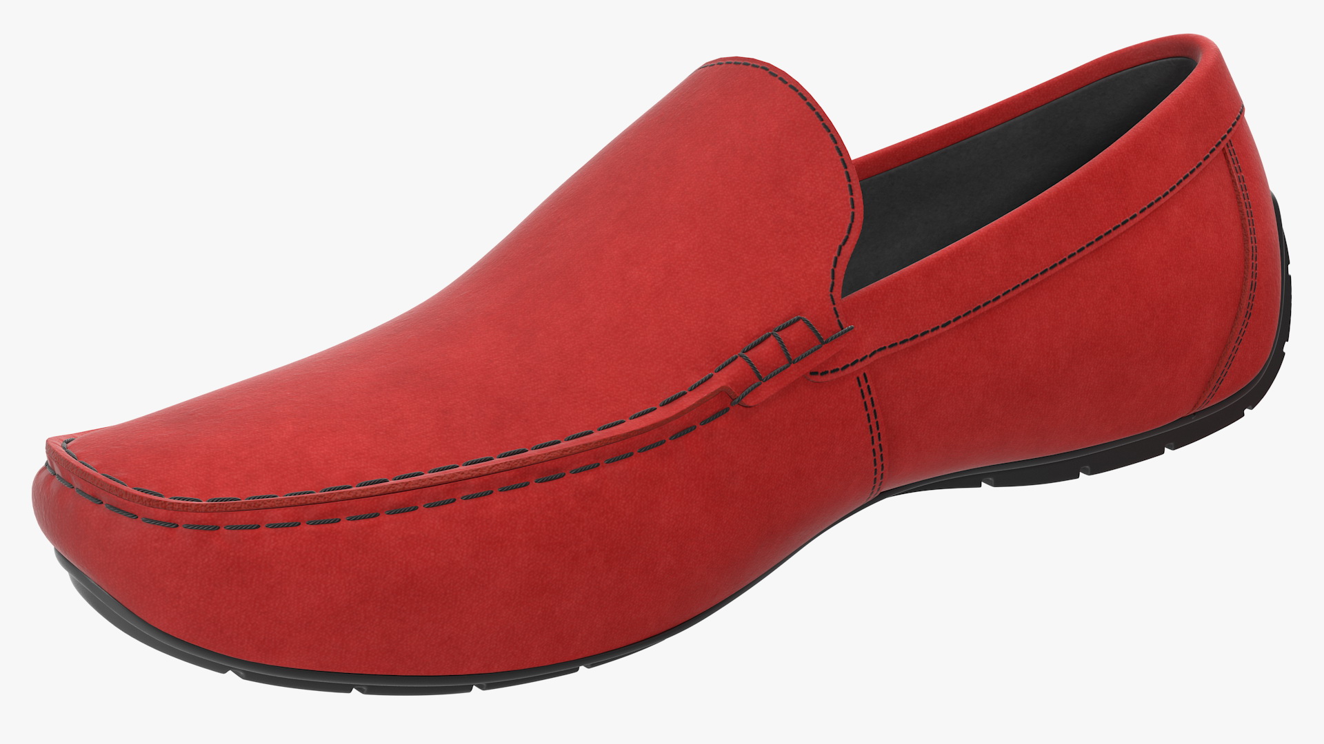 Red Suede Driving Shoe Moccasins 3D