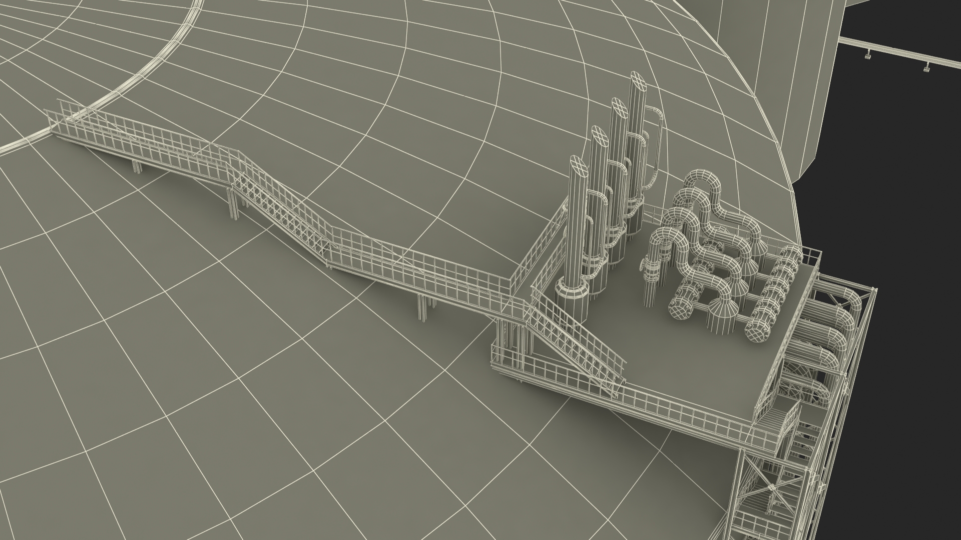 3D Liquefied Natural Gas LNG Plant