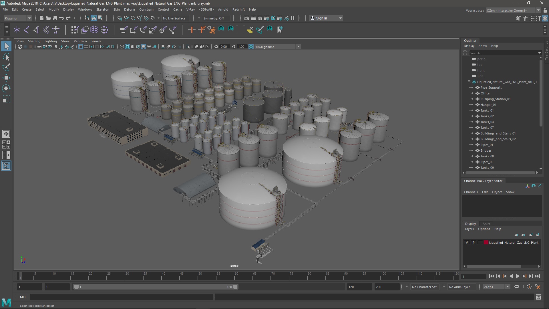 3D Liquefied Natural Gas LNG Plant