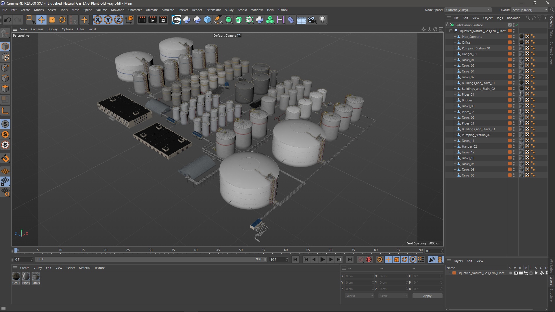 3D Liquefied Natural Gas LNG Plant