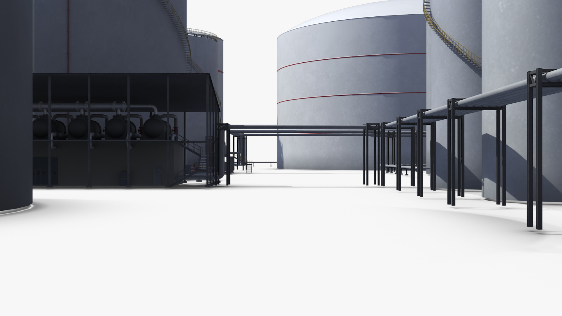 3D Liquefied Natural Gas LNG Plant