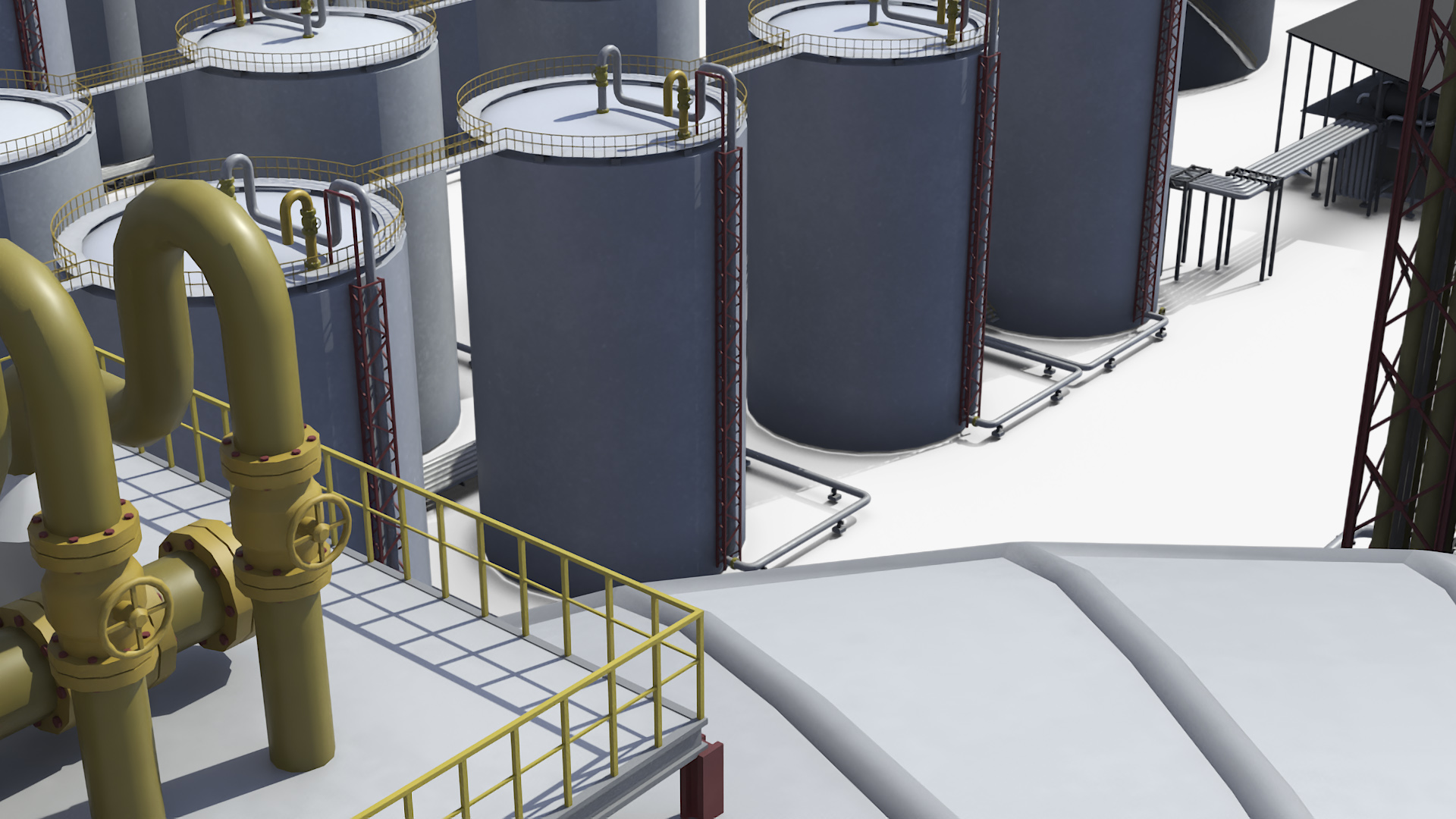 3D Liquefied Natural Gas LNG Plant