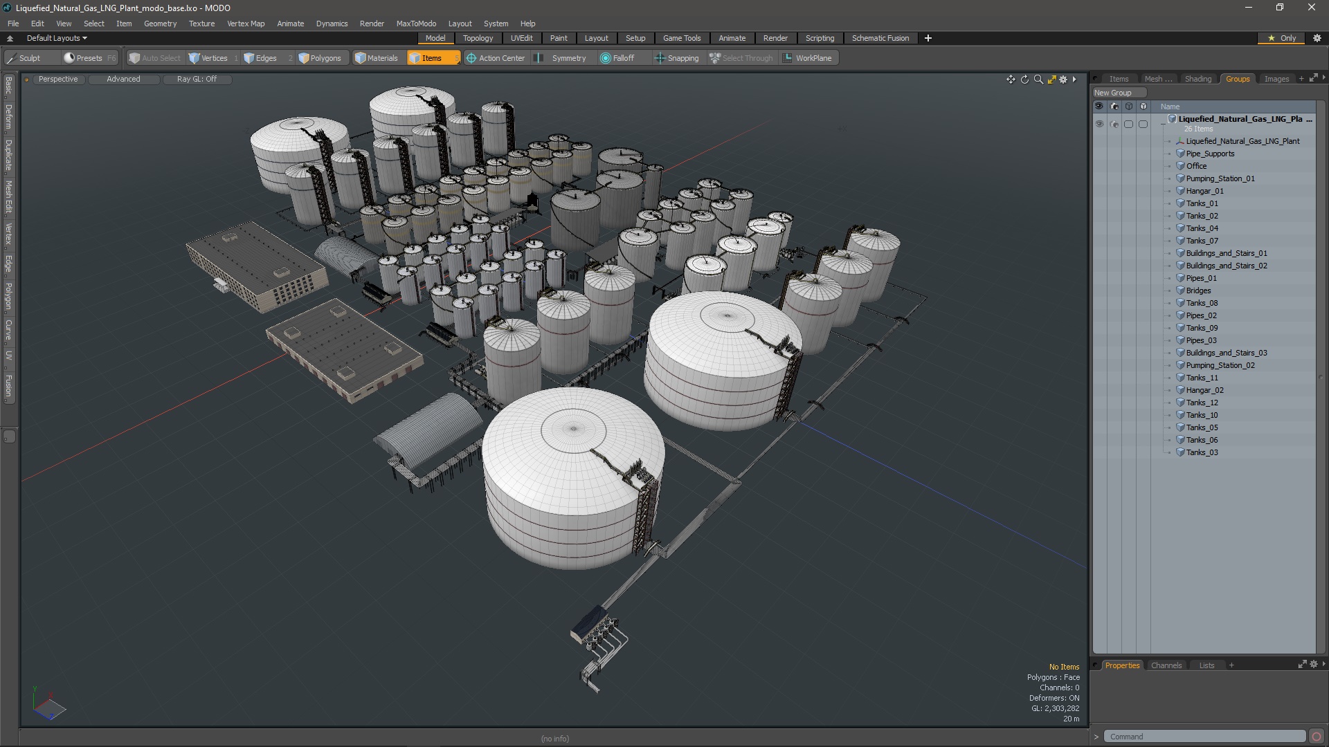 3D Liquefied Natural Gas LNG Plant