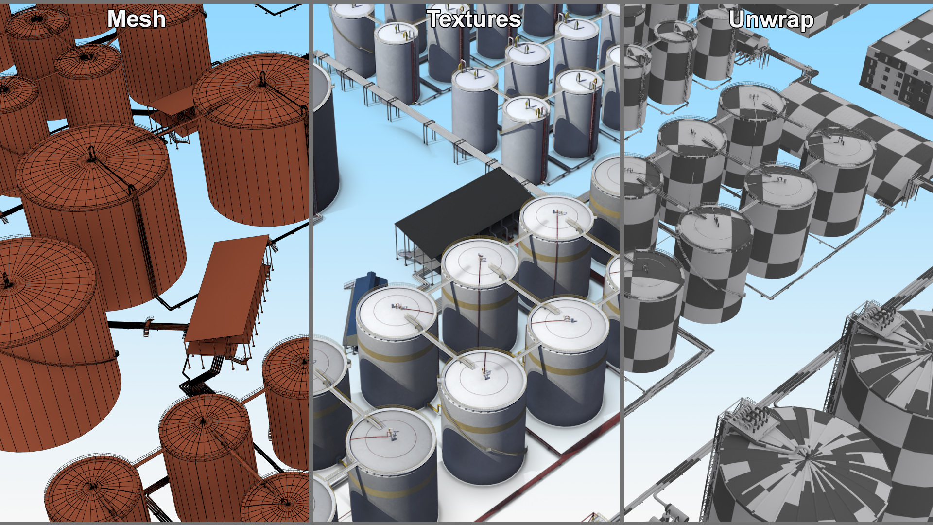 3D Liquefied Natural Gas LNG Plant