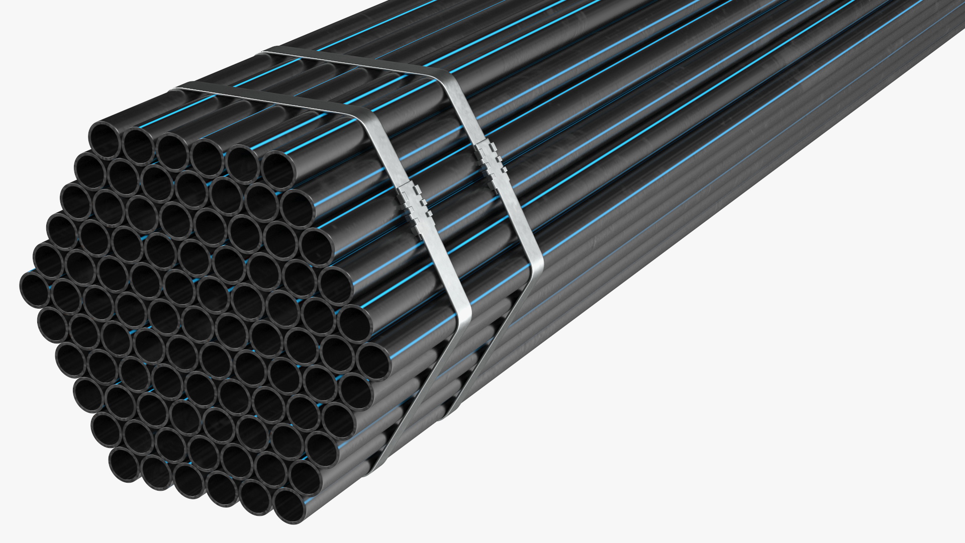 Thin Plastic Pipes Bundle 6 Meters 3D model