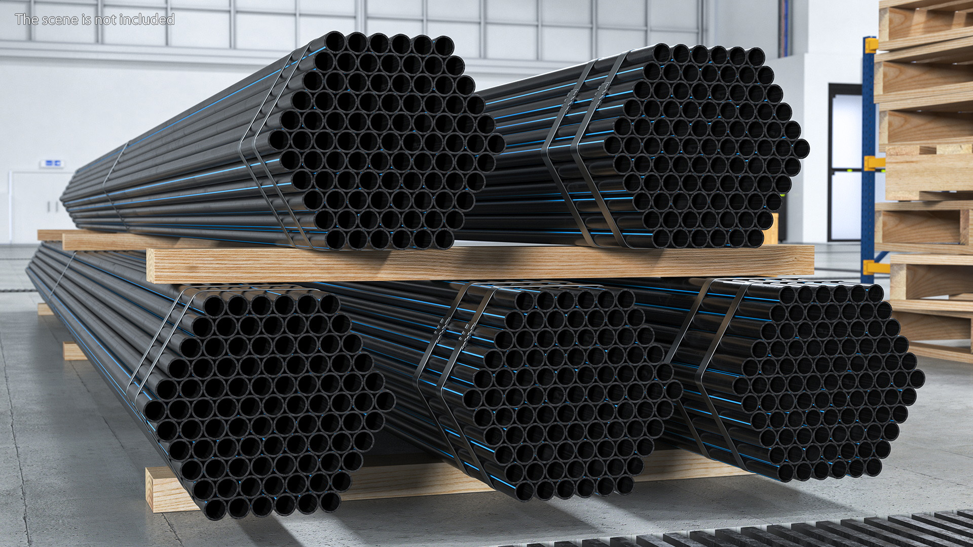Thin Plastic Pipes Bundle 6 Meters 3D model