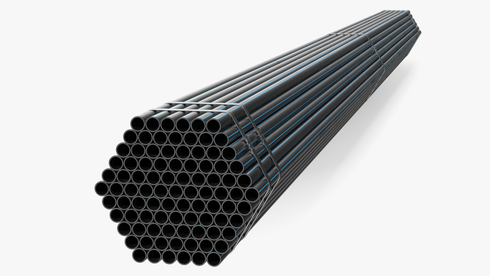Thin Plastic Pipes Bundle 6 Meters 3D model
