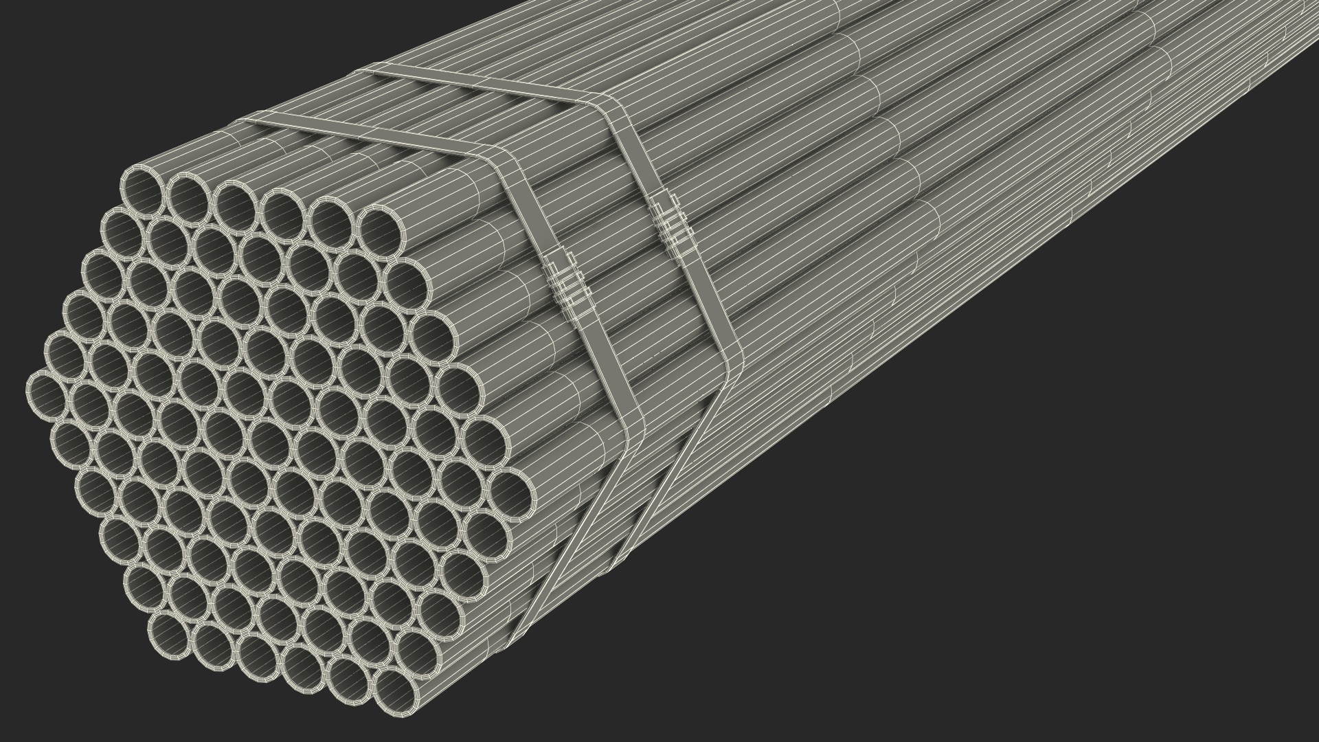 Thin Plastic Pipes Bundle 6 Meters 3D model