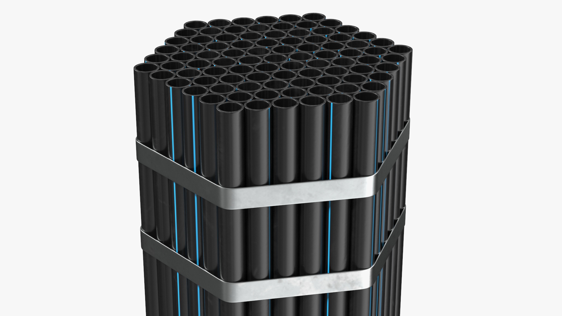 Thin Plastic Pipes Bundle 6 Meters 3D model