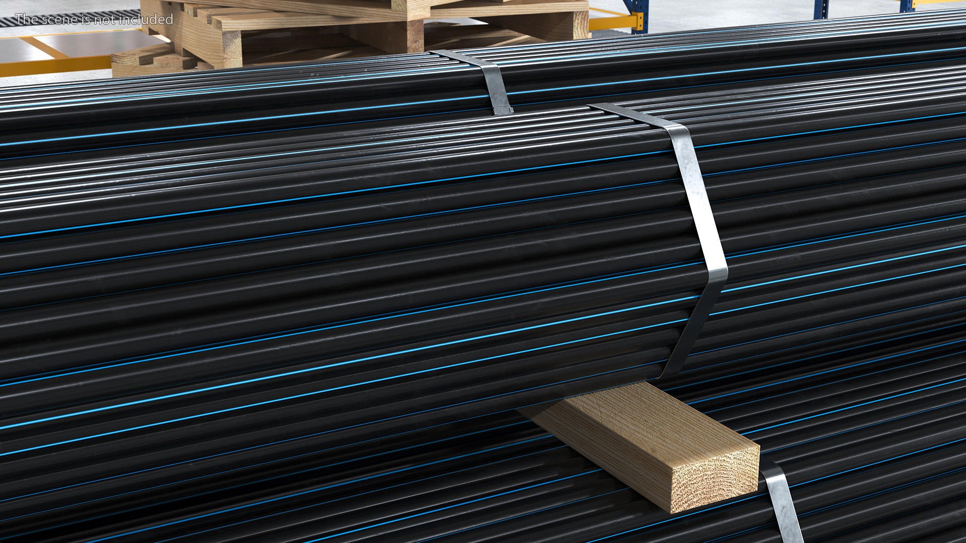 Thin Plastic Pipes Bundle 6 Meters 3D model