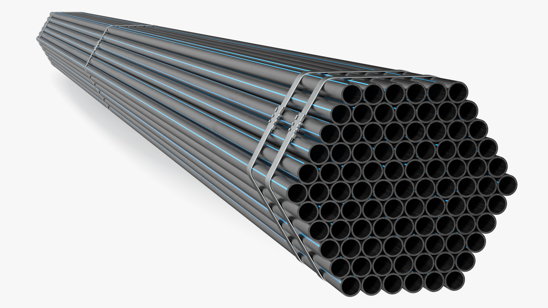 Thin Plastic Pipes Bundle 6 Meters 3D model