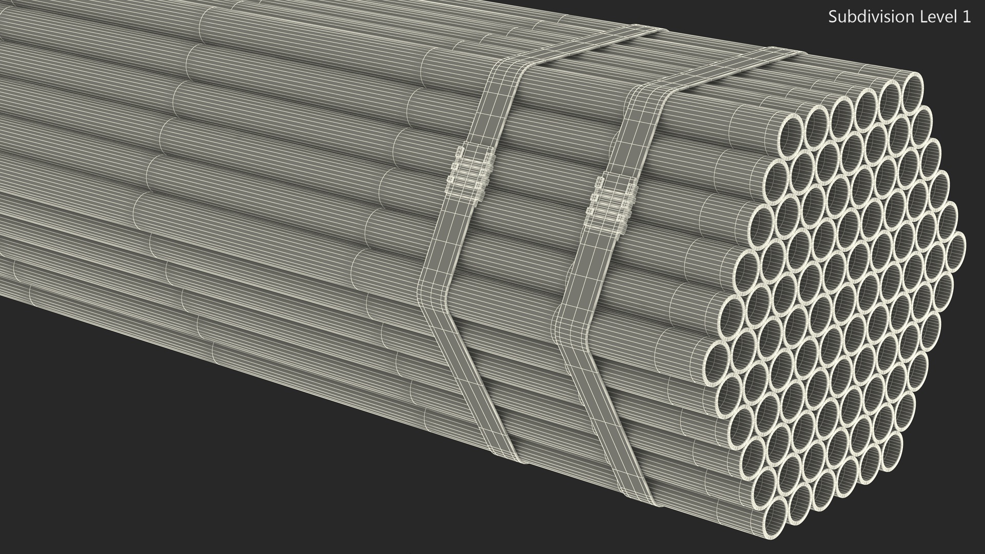 Thin Plastic Pipes Bundle 6 Meters 3D model