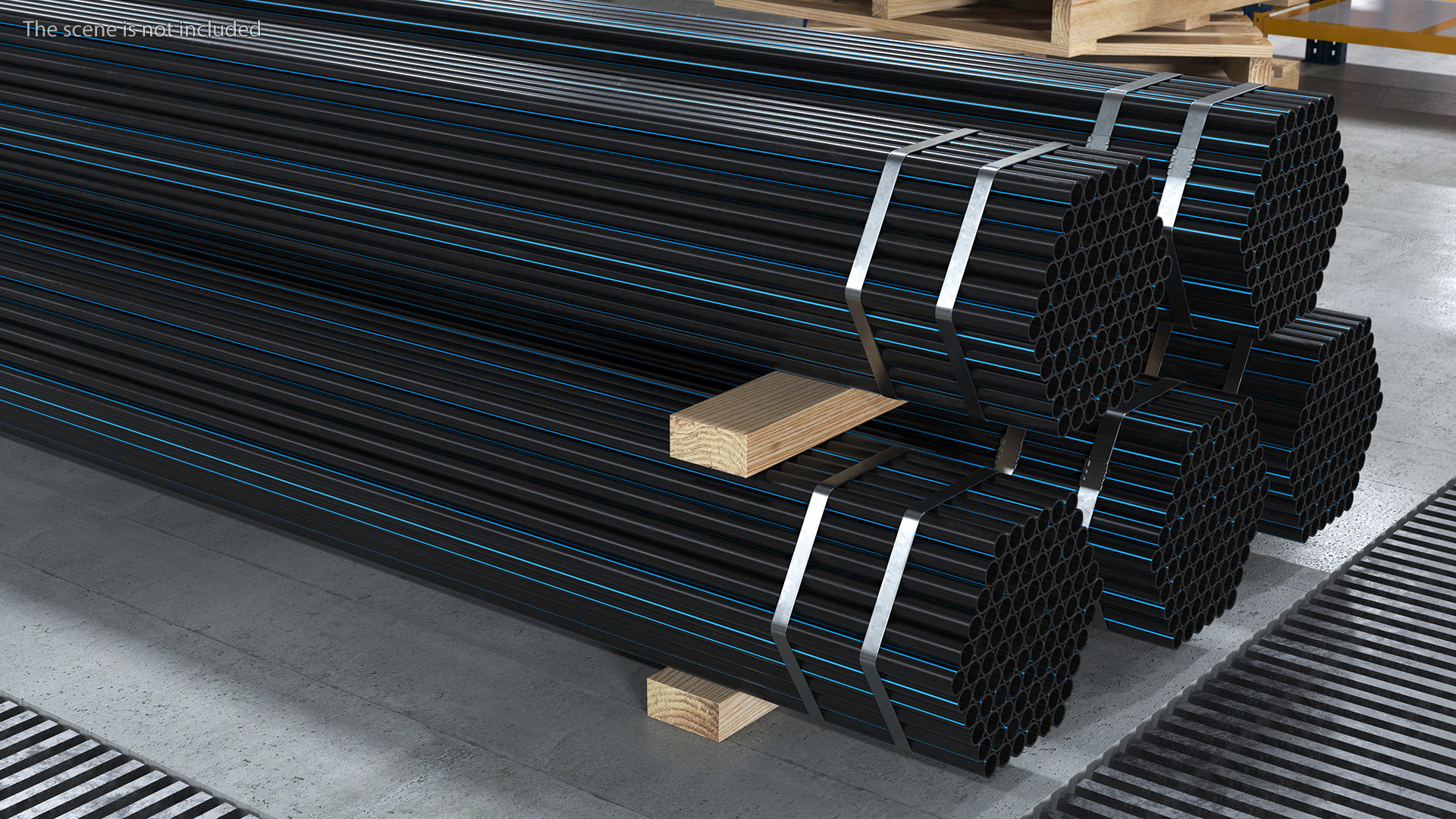 Thin Plastic Pipes Bundle 6 Meters 3D model