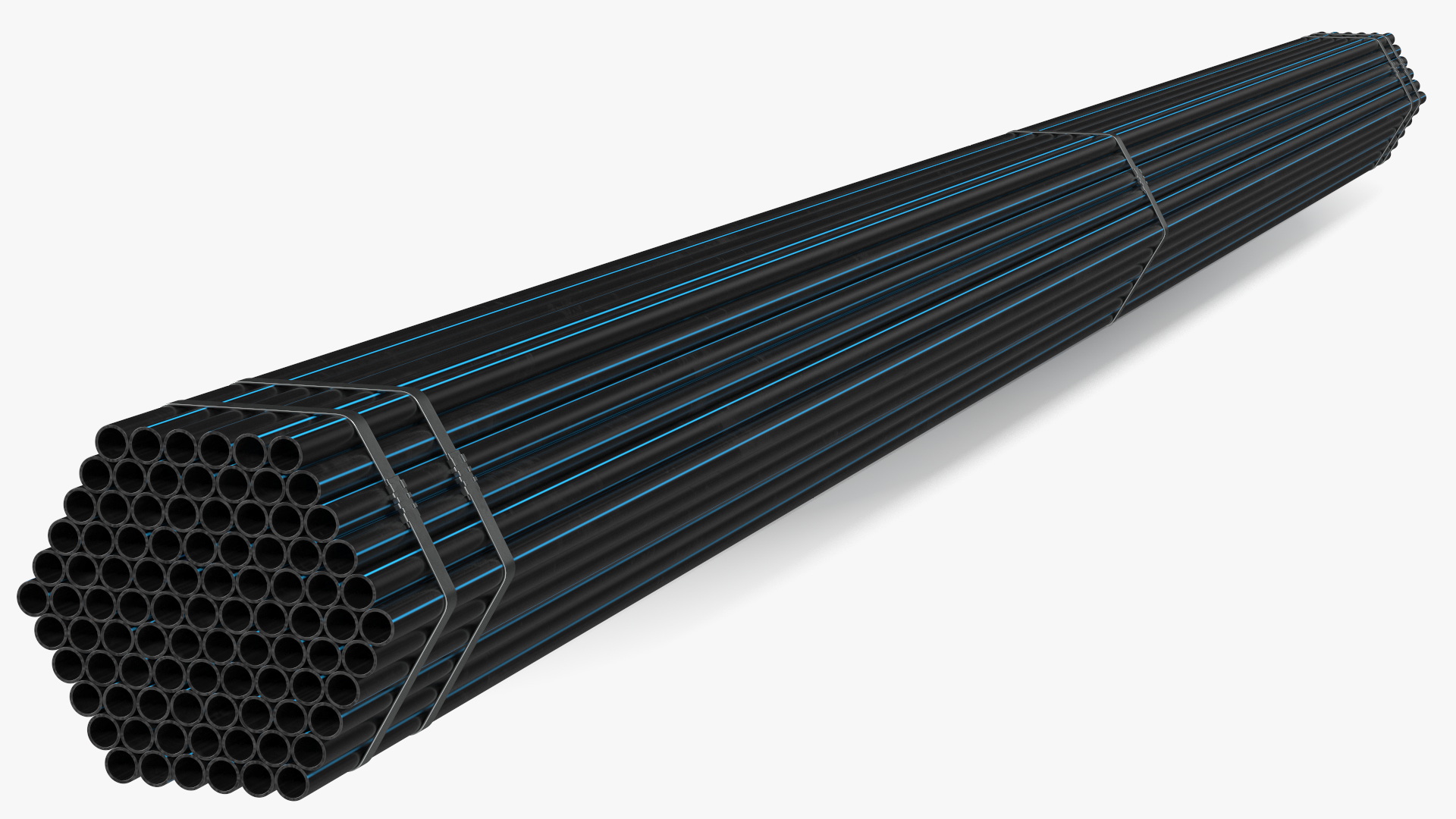Thin Plastic Pipes Bundle 6 Meters 3D model