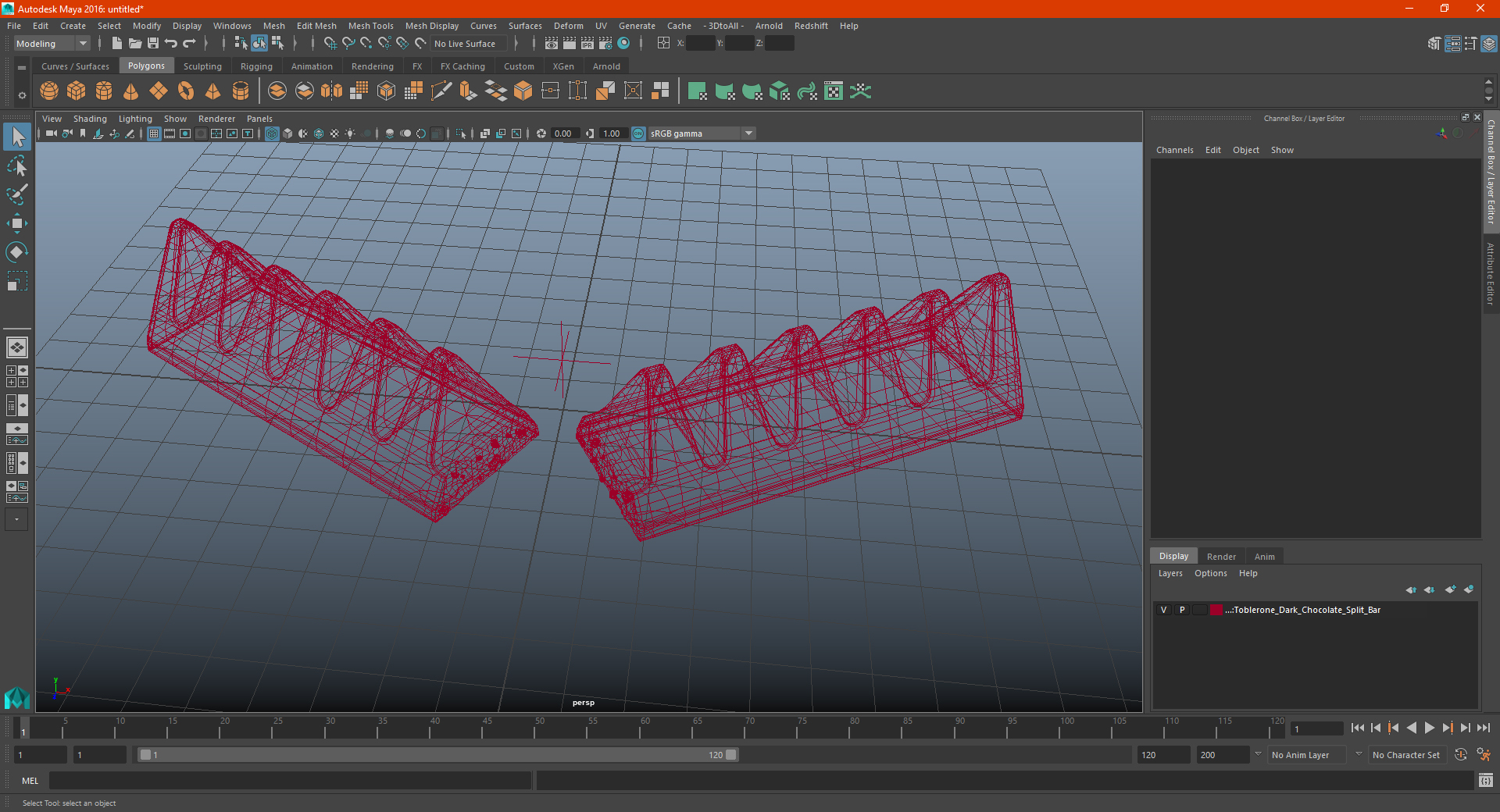 Toblerone Dark Chocolate Split Bar 3D model