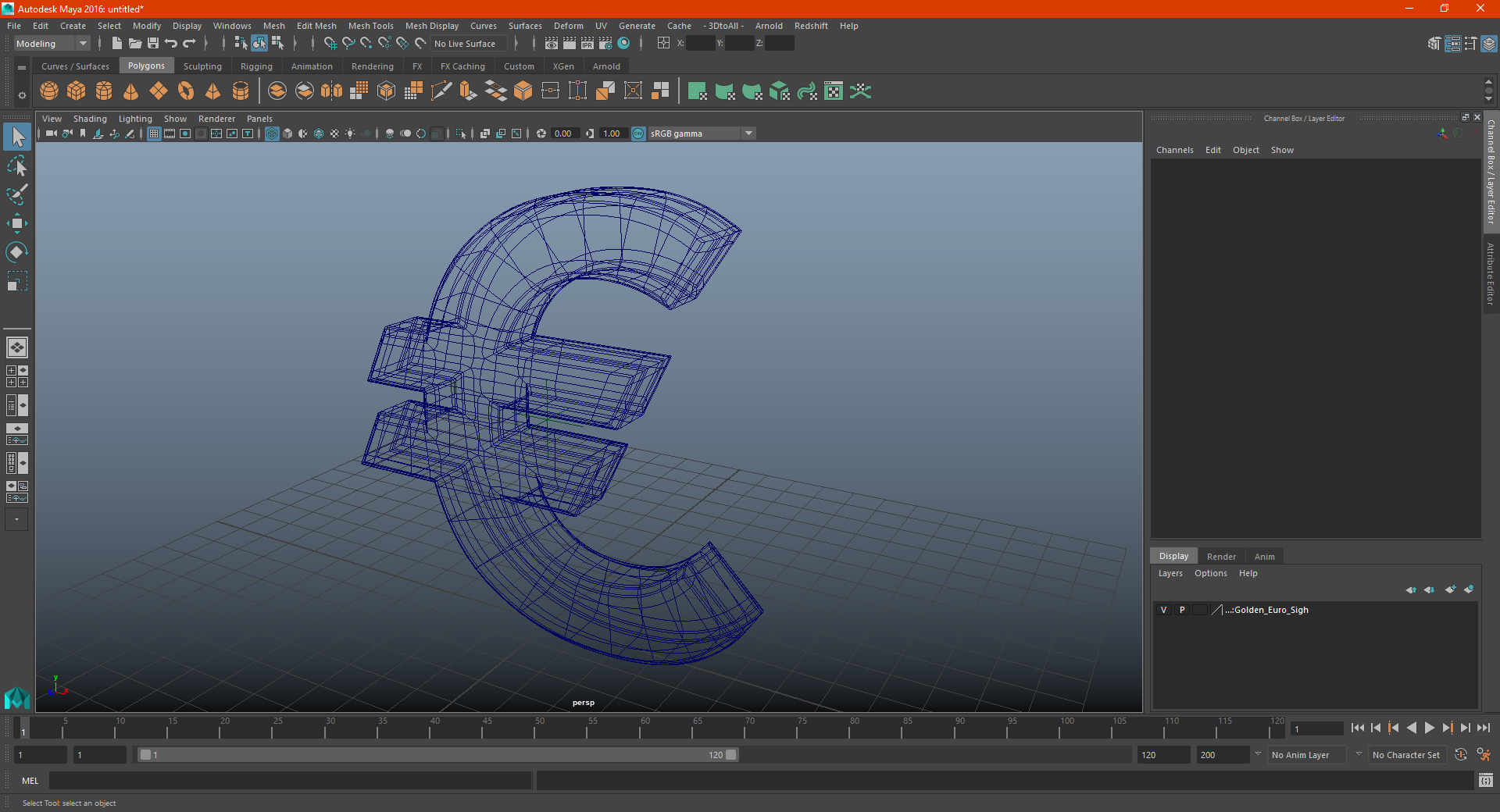 3D Golden Euro Sigh