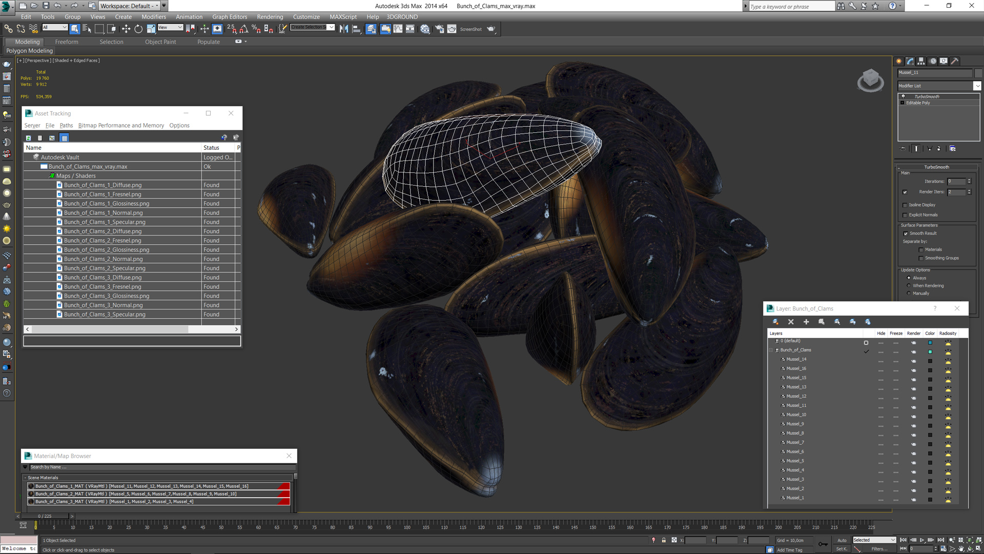 Bunch of Clams 3D model