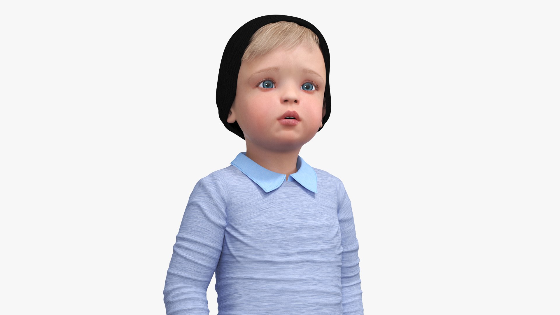 3D model Children Riding Carousel Fur Rigged