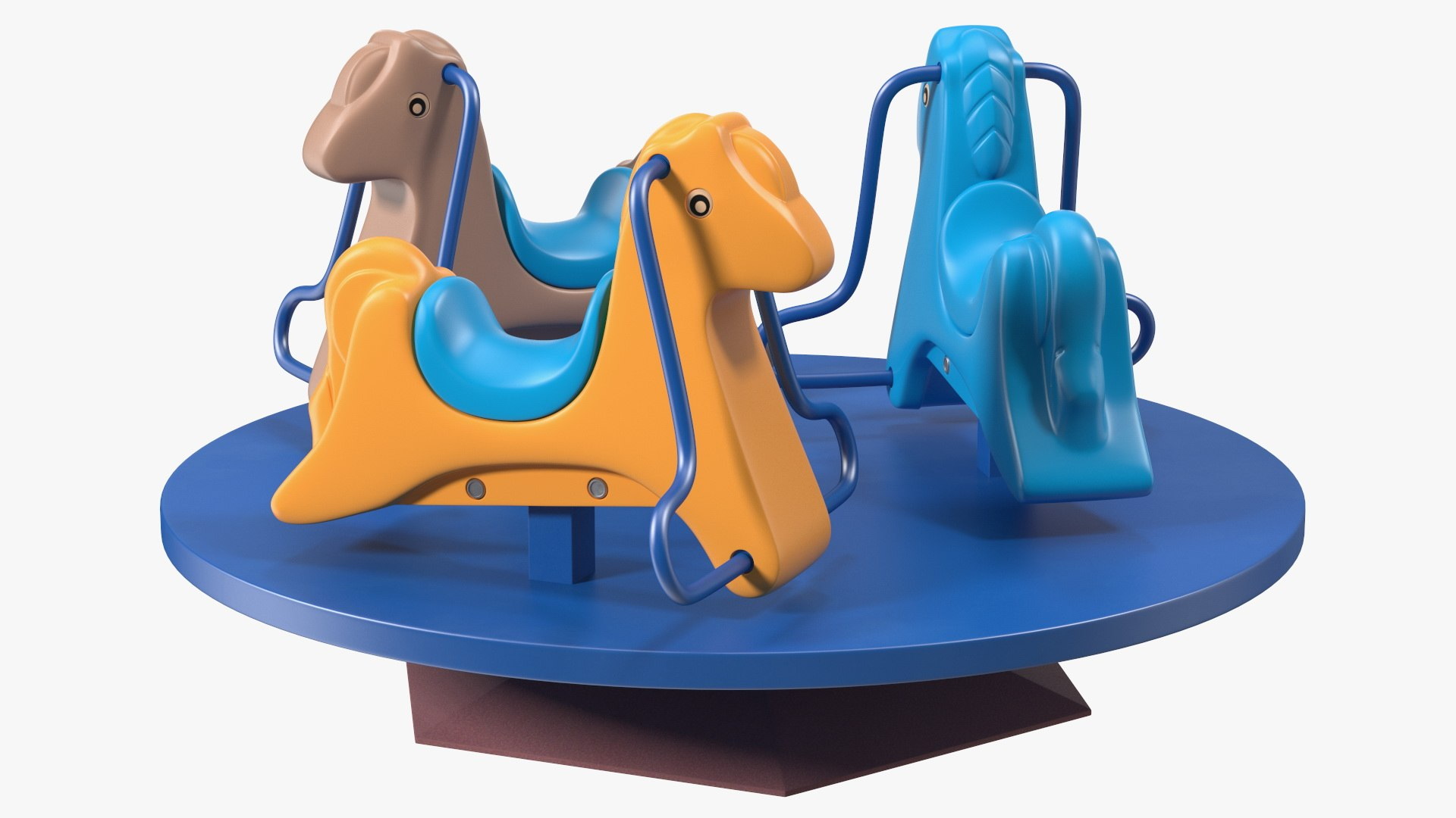 3D model Children Riding Carousel Fur Rigged