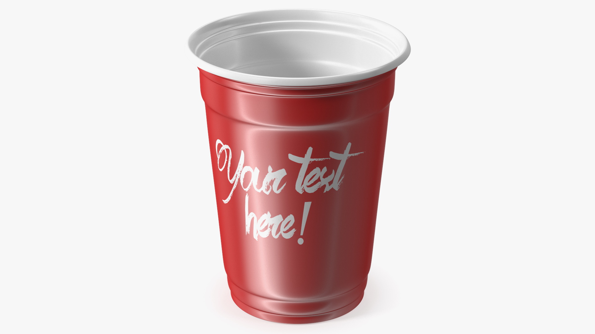 3D model Plastic Cup Your Text Red
