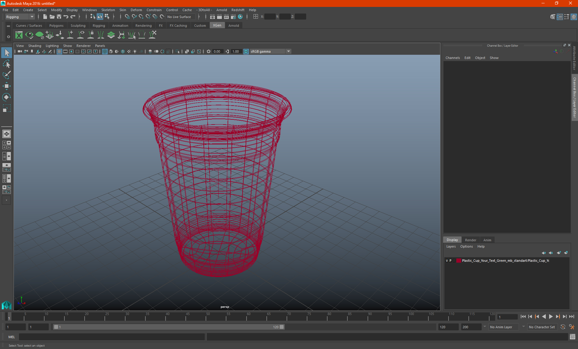 3D model Plastic Cup Your Text Red