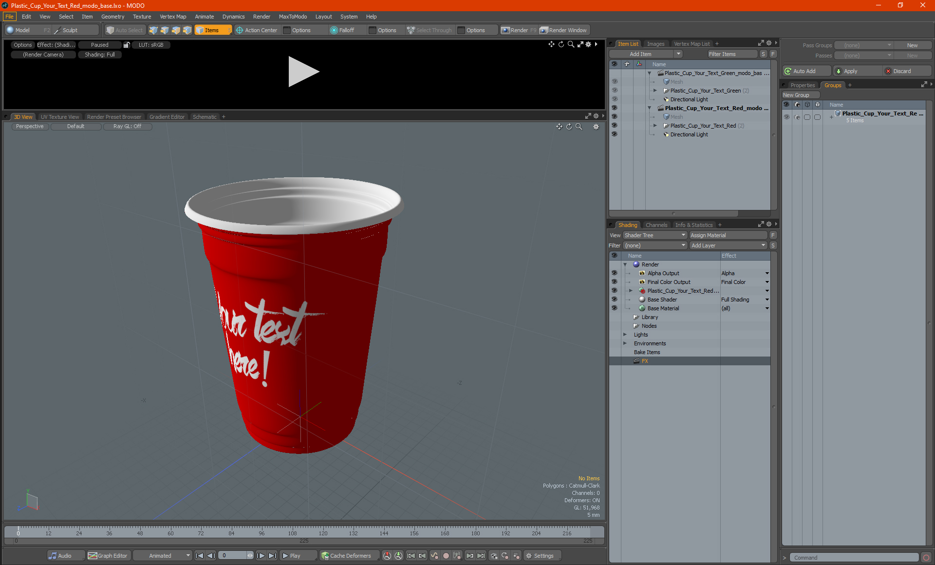 3D model Plastic Cup Your Text Red