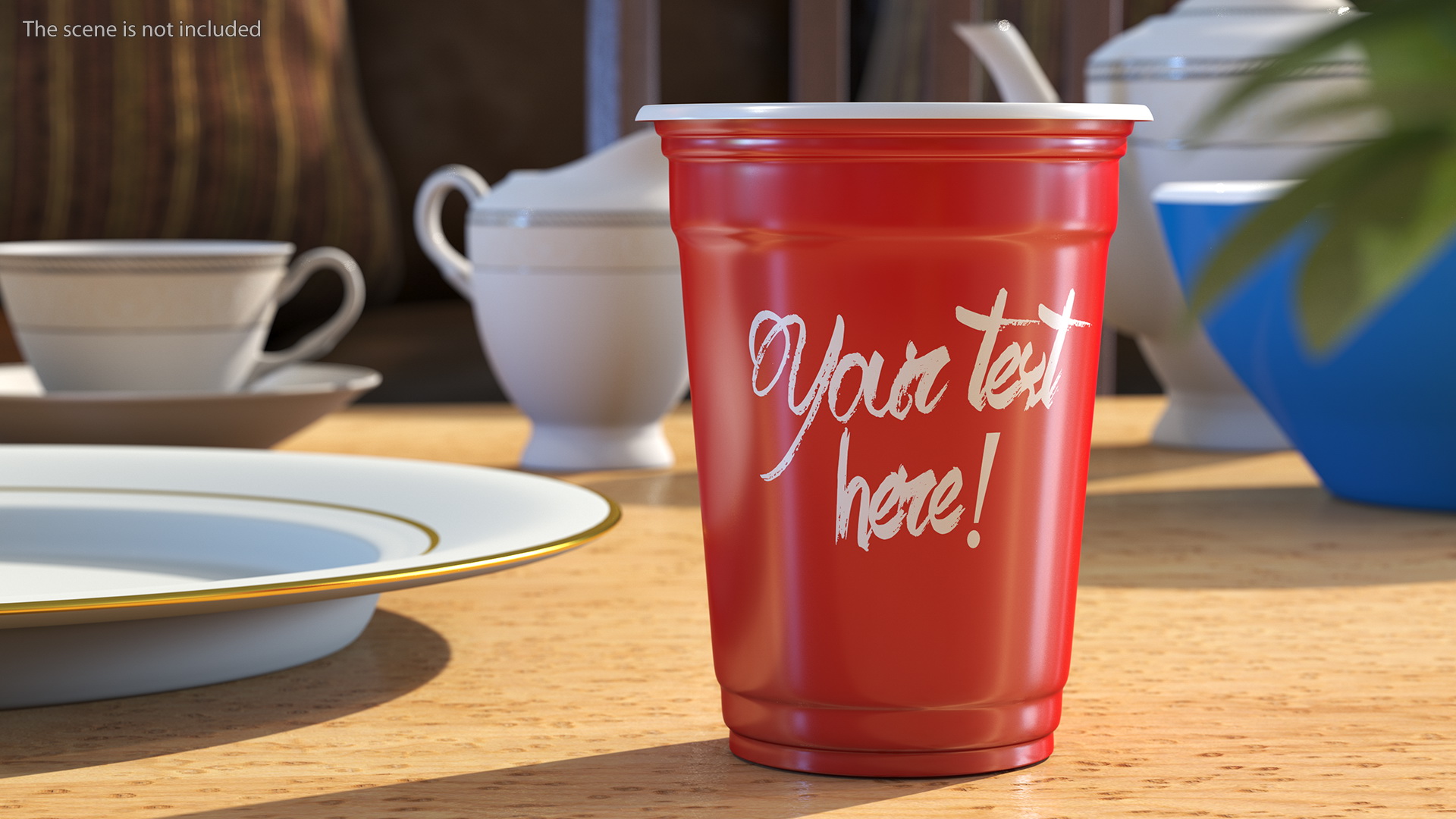 3D model Plastic Cup Your Text Red