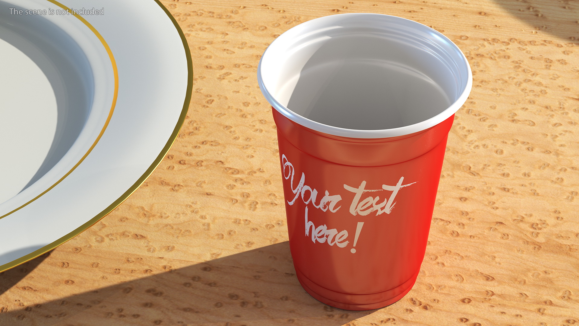 3D model Plastic Cup Your Text Red