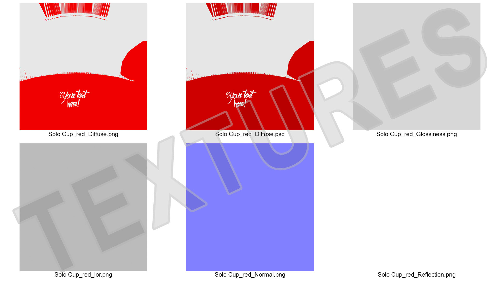 3D model Plastic Cup Your Text Red
