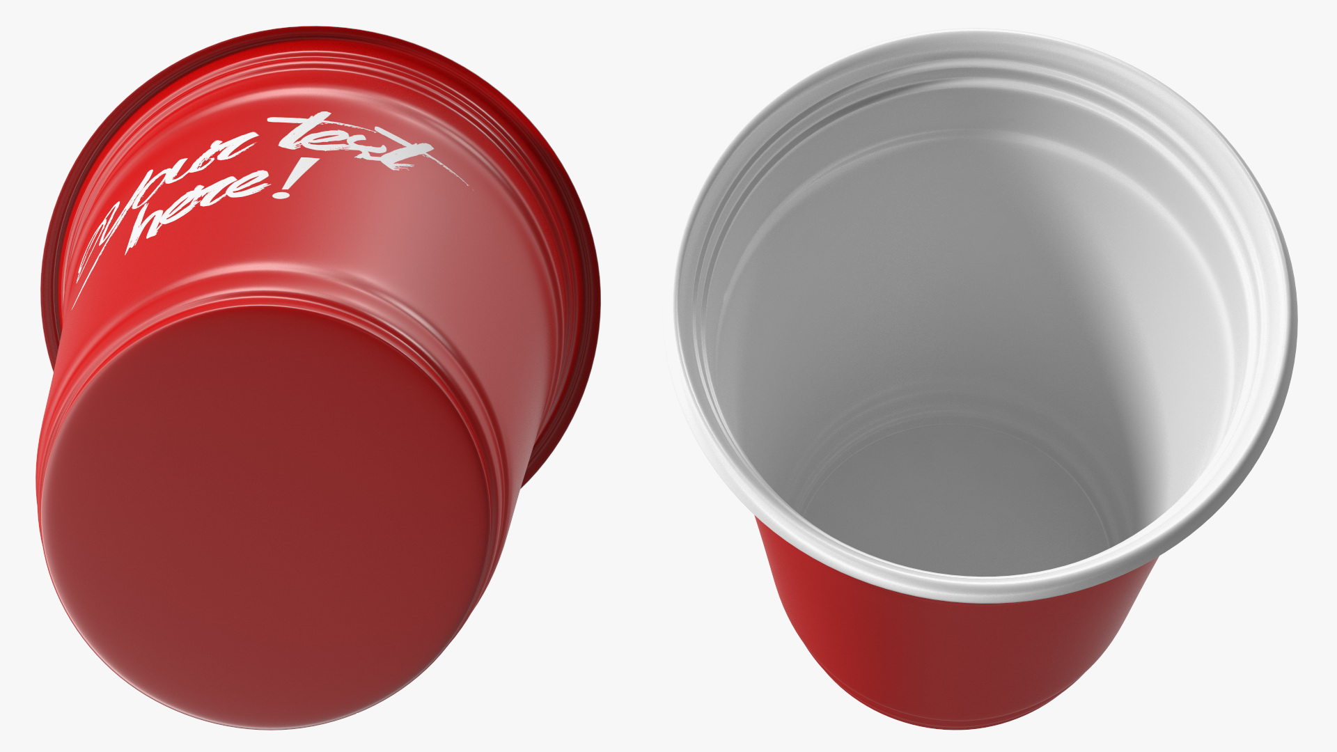 3D model Plastic Cup Your Text Red