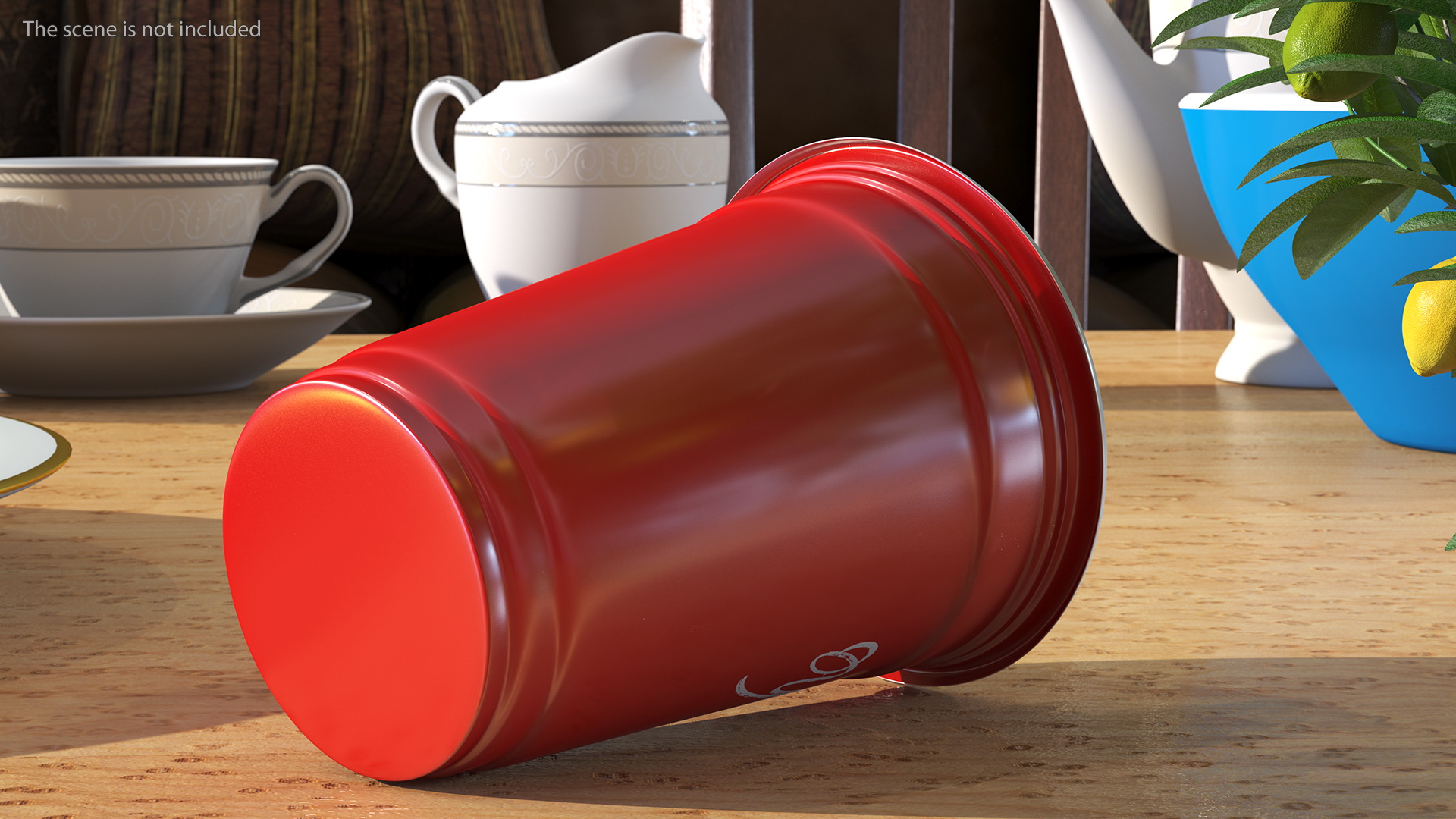3D model Plastic Cup Your Text Red