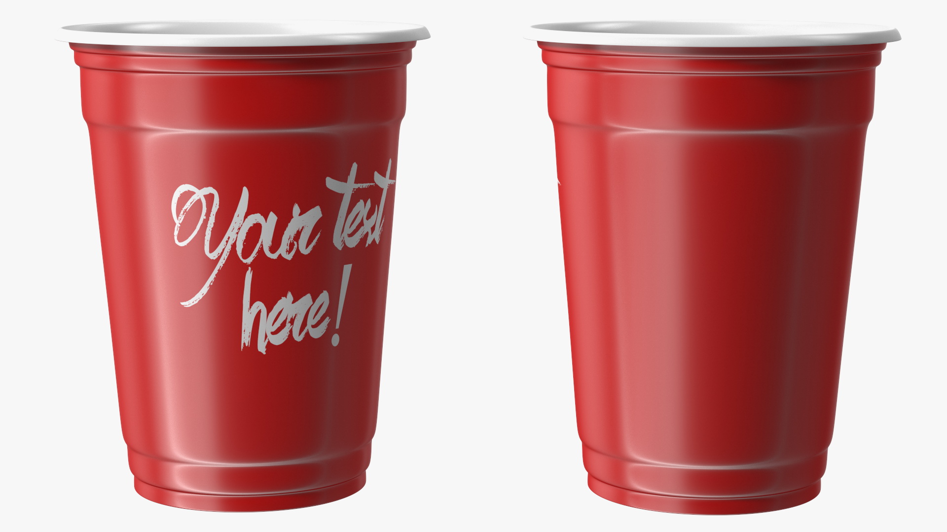 3D model Plastic Cup Your Text Red