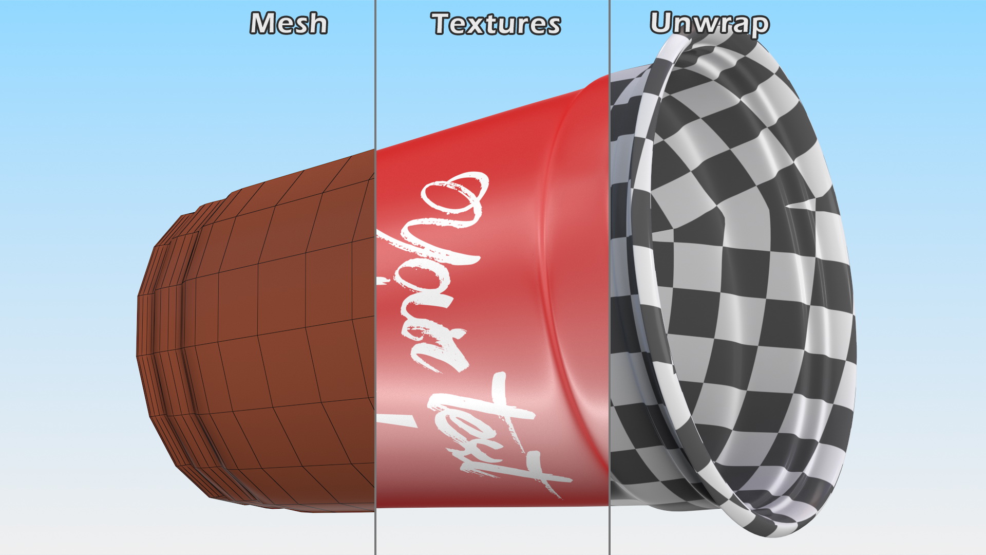 3D model Plastic Cup Your Text Red