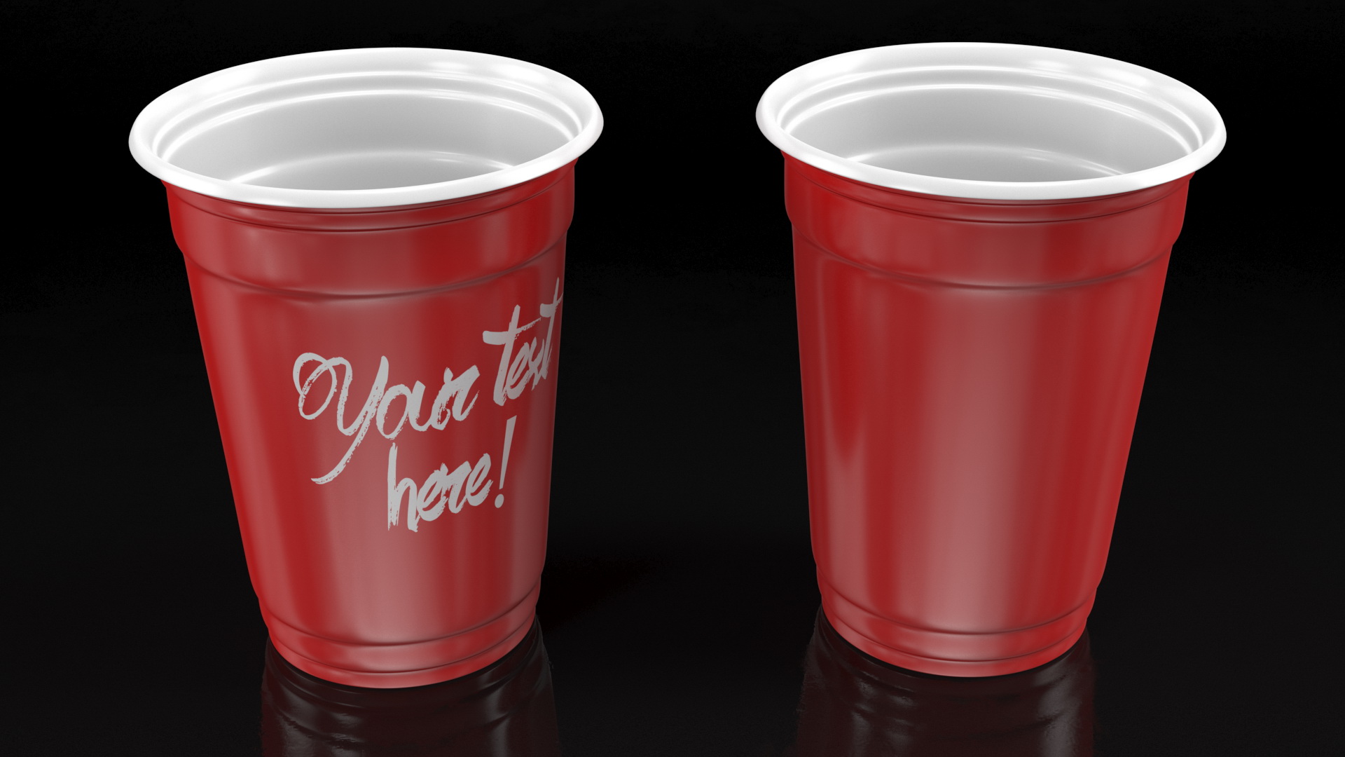 3D model Plastic Cup Your Text Red