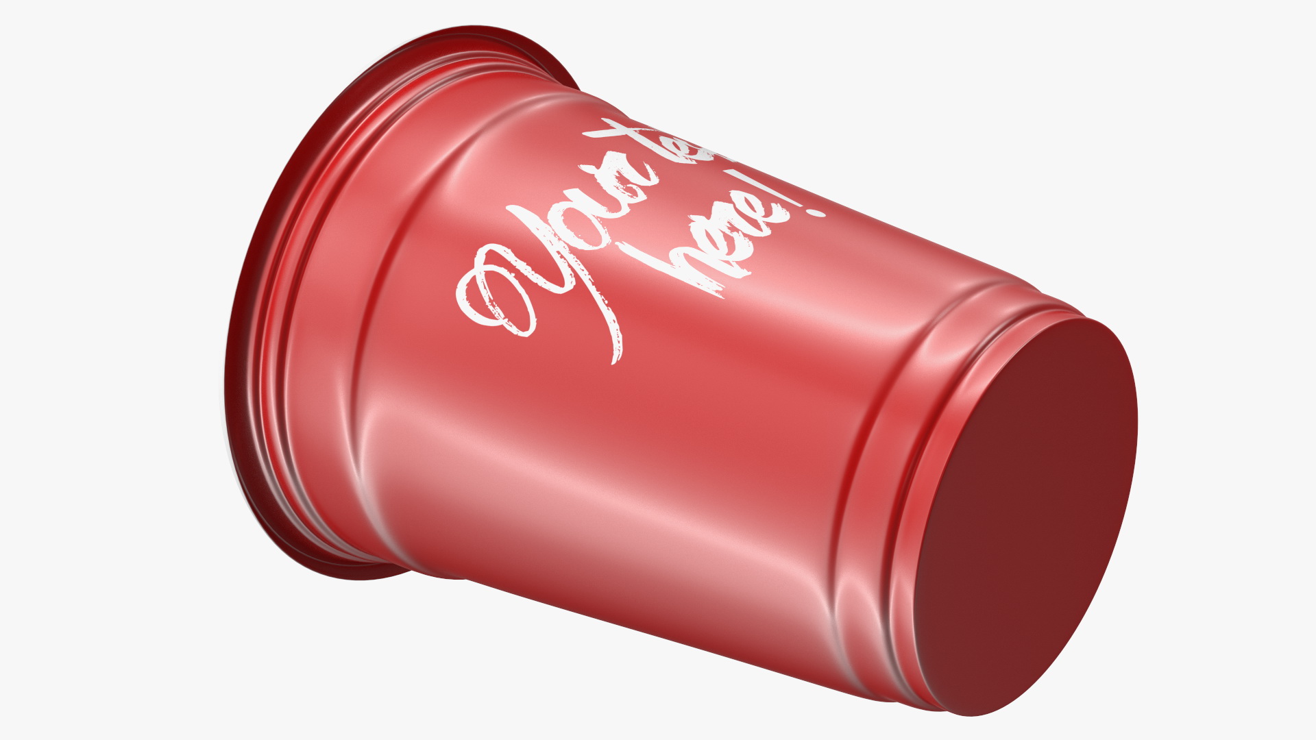3D model Plastic Cup Your Text Red