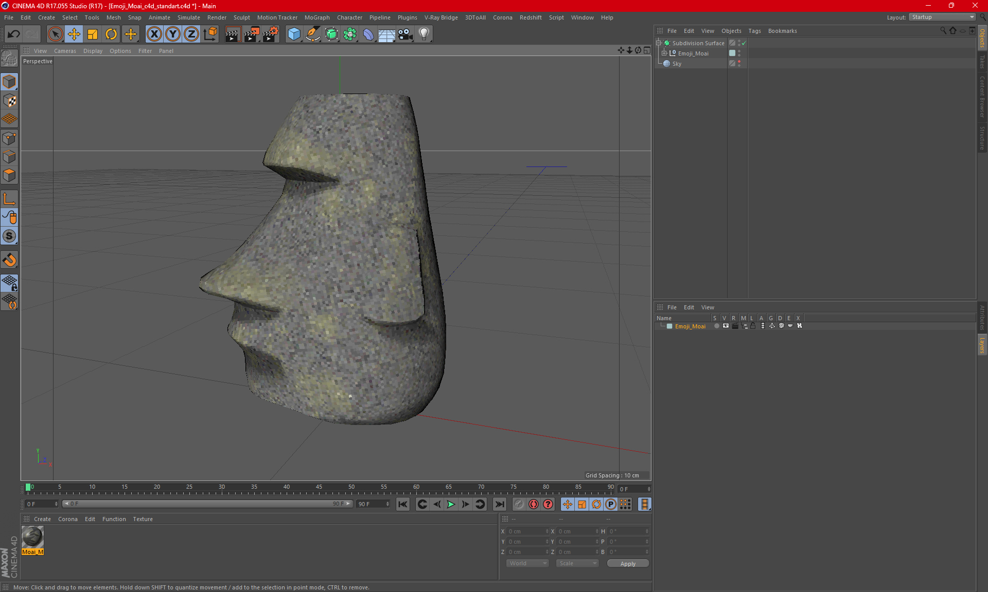 3D model Emoji Moai